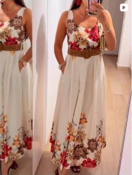 Model in a floral maxi dress, Watermellon Concept Store